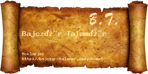 Bajczár Talamér névjegykártya