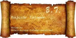 Bajczár Talamér névjegykártya